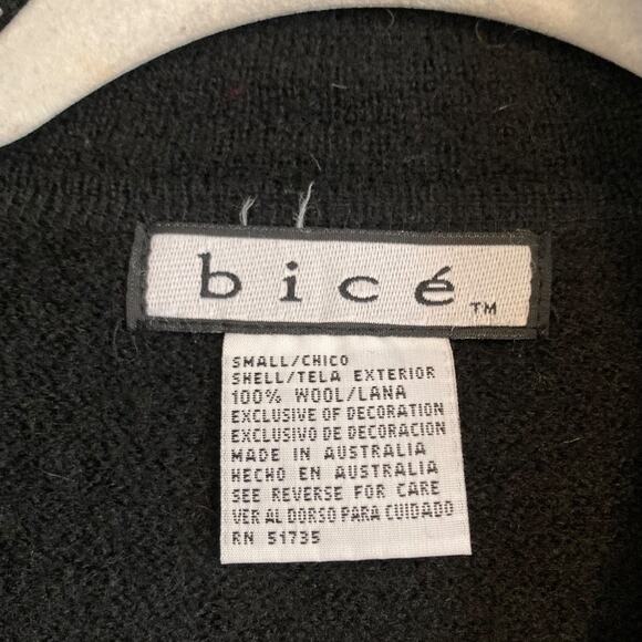 Womens Bice Black Australian Wool Full Zip Neutral Minimalist Jacket Size Small - Picture 6 of 16